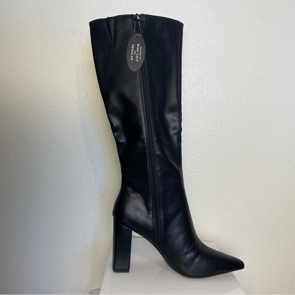 NWB Wild Pair Black Knee-High Block Heel Boots Size 10 - Picture 6 of 14